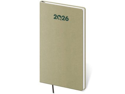 Diár ECO Kiwi týždenný, vreckový A6 8x15cm 2026