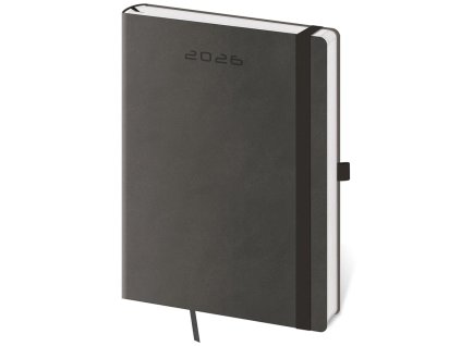 Diár Flexies denný A5 14,3x20,5cm tmavosivá 2026