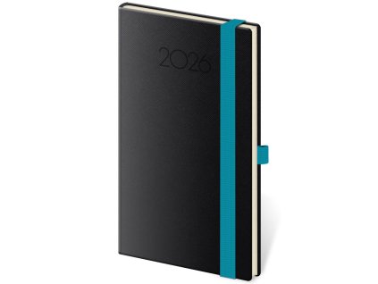 Diár New Praga týždenný vreckový 9x14cm čierny 2026