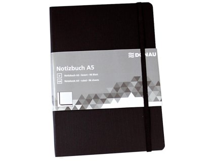 Zápisník Donau A5 čierny, linajkový