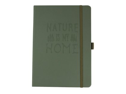 Zápisník Donau A5 outdoorový štvorčekový olivový s vodeodolným papierom