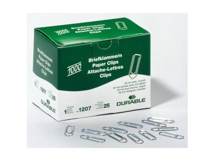 Spisové spony DURABLE 26mm zinkové 1000ks