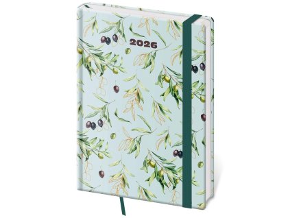Diár Vario denný A5 14,3x20,5 cm s gumičkou Olive 2026