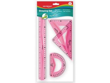 Rysovacia súprava pravítiek KEYROAD ohybná, mix farieb