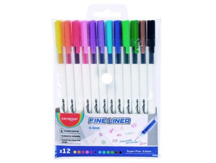 Sada linerov KEYROAD Fine 0,4 mm, 12 ks, mix farieb