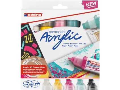 Obojstranná akrylová tuba edding 5400 3D súprava 5f pastelové farby