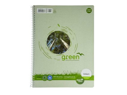 Blok College Format Werk Ursus Green A4 80 listov linajkový 60g recyklovaný