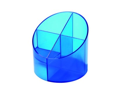 Stojan na perá Economy priehľadný modrý