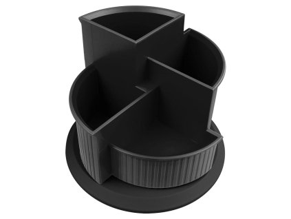 Rotačný štvordielny stojan Helit Linear čierny