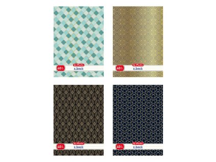 Zošit Herlitz A4, 40 listov, linajkový, s parciálnym lakom, 3D UV Art deco, mix motívov