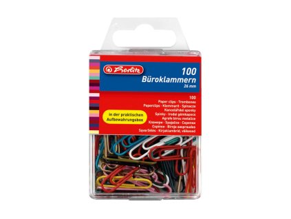 Spisové spony Herlitz 26mm 100ks farebné
