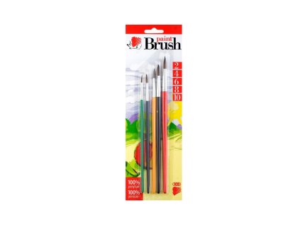 Sada štetcov 5ks 2-4-6-8-10 guľaté, farebná rúčka