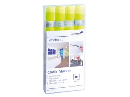 Kriedový popisovač GLASSBOARD žltý 4 ks