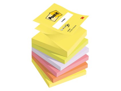 Samolepiaci Z-bloček Post-it, 76x76 mm, neónové farby, 6 bločkov po 100 lístkov