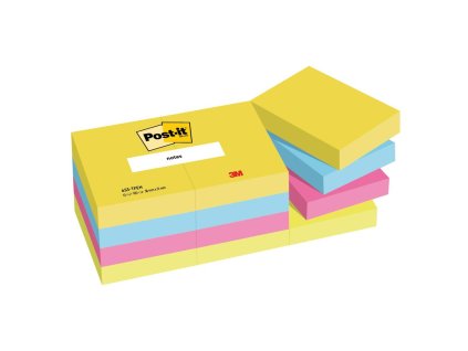 Samolepiaci bloček Post-it ENERGETIC, 38x51mm, 12x100 lístkov