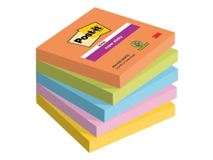 Samolepiaci bloček Post-it Super Sticky BOOST, veľkosť 76x76 mm, 5 bločkov po 90 lístkov