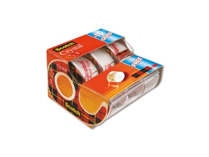 Lepiaca páska kryštálovo číra Scotch, 19 mm × 7,5 m, 2 + 1 rolka, v zásobníku zadarmo