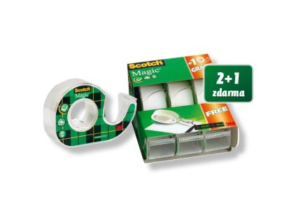 Lepiaca páska Scotch Magic, 19 mm x 7,5 m, s dispenzorom, 2+1 zdarma