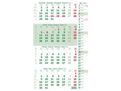 Nástenný kalendár 4-mesačný s poznámkami 31,5 x 49 cm 2026