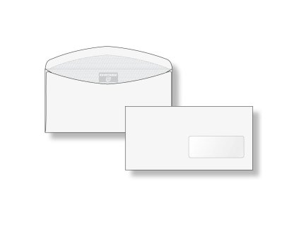 Poštové obálky C6/5 olizové s okienkom vpravo vnútorná potlač, pre strojné spracovanie, 1000 ks