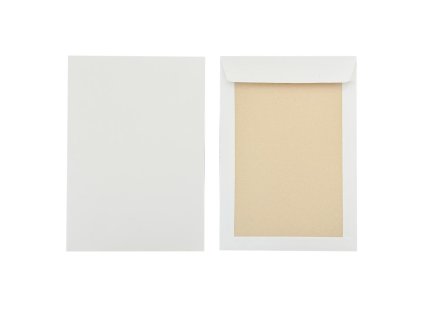 Poštové obálky C4 s páskou, s kartónovou zadnou stranou biele