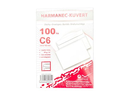 Poštové obálky C6 samolepiace, 100 ks