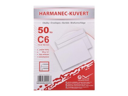 Poštové obálky C6 samolepiace, 50 ks