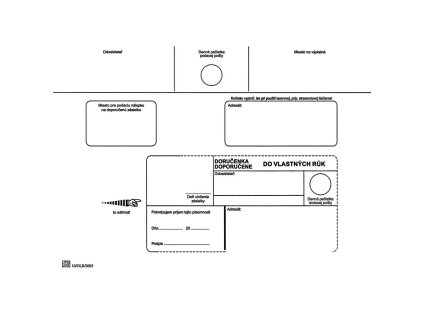Poštové obálky C5 doručenka do VR OD, Doposielať, 1000 ks