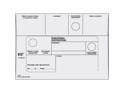 Poštové obálky B6 doručenka,1000 ks