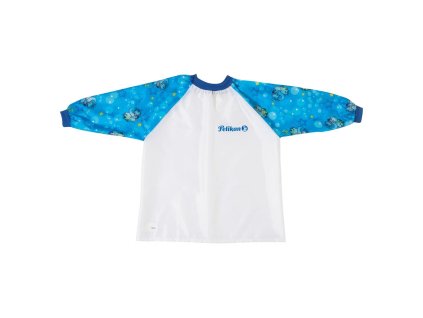 Detská zástera na maľovanie Pelikan, modré rukávy