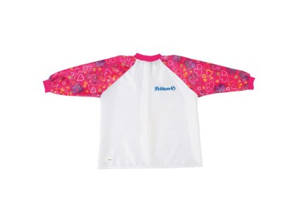 Detská zástera na maľovanie Pelikan, červené rukávy