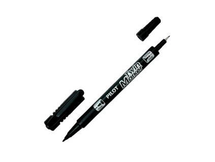 Popisovač obojstranný PILOT Twin Marker BeGreen 0,5 + 0,3 mm čierny