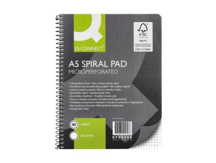 Blok College Q-CONNECT A5, 80 listov, štvorčekový