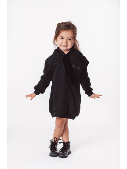Dětské mikinové šaty black velvet
