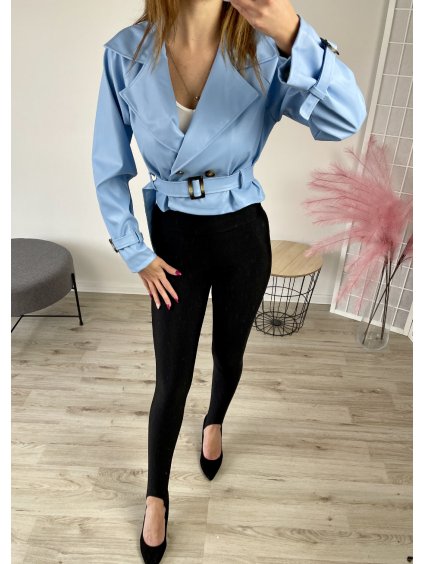 Koženková bunda modrá