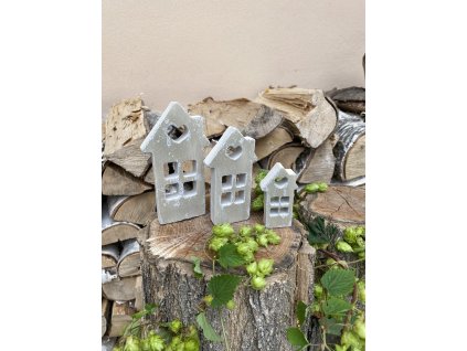 Sada betonových domečků 3 ks - písková