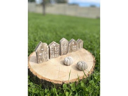 Domečky s hnědou patinou - sada č.2
