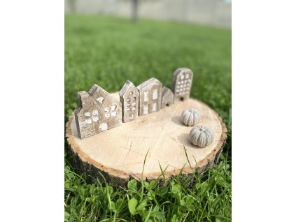 Domečky s hnědou patinou - sada č.1