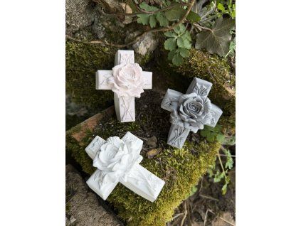 Kříž na hrob s růží