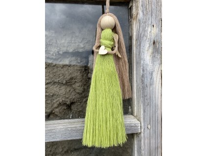 Andělka v dlouhých šatech - zelená