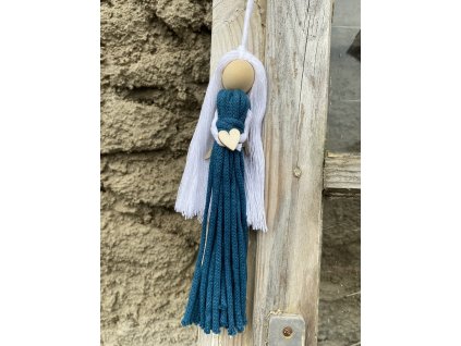 Andělka v dlouhých šatech - petrolej