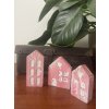 Domečky se starorůžovou patinou - sada č.2