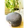 Meditačný vankúš Flower of Life Mandala – sivý, z bio bavlny