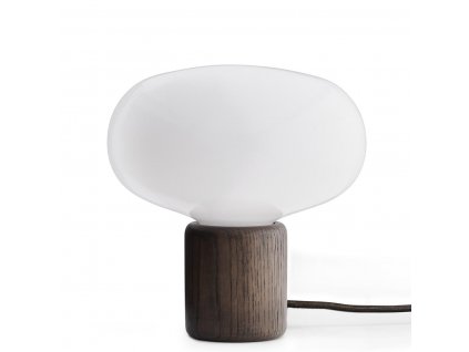 karl johan table lamp opal white glass smoked oak ilumia