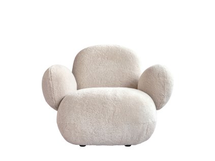 251013 Toe Armchair, Flat Sandshell (Sheepskin) 1 White Packshot