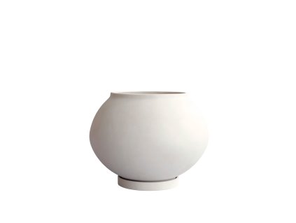 251088 Sunao Plant Pot, Fat Hexa Birch 1 White Packshot