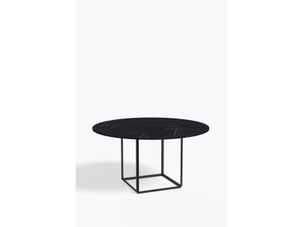 Florence+Dining+Table+Ø145+Iron+Black,+Black+Marble+Side+view