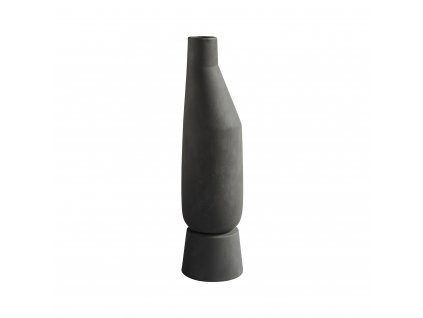 011219 Sphere Vase Tall Dark Grey White Packshot