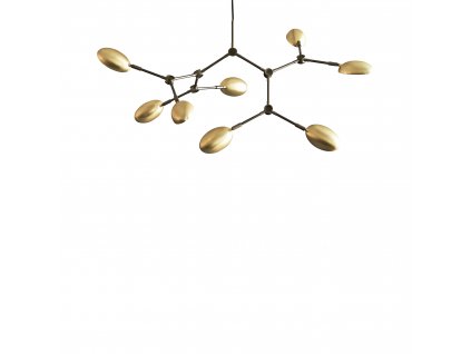 203040 Drop Chandelier, Mini Brass White Packshot