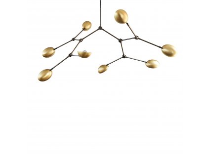 110049 Drop Chandelier Brass White Packshot